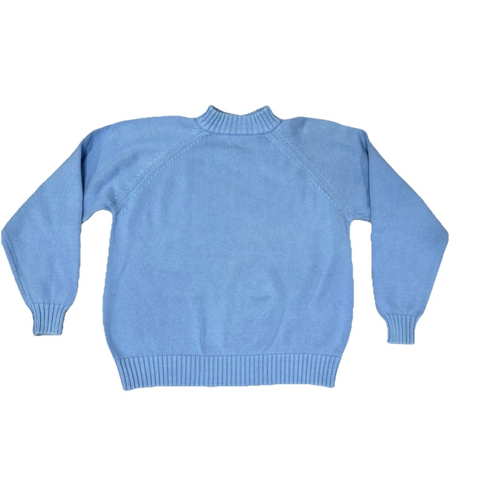 Vintage Lands End Drifter Sweater Women's LG Mock Neck USA 90s Periwinkle Purple